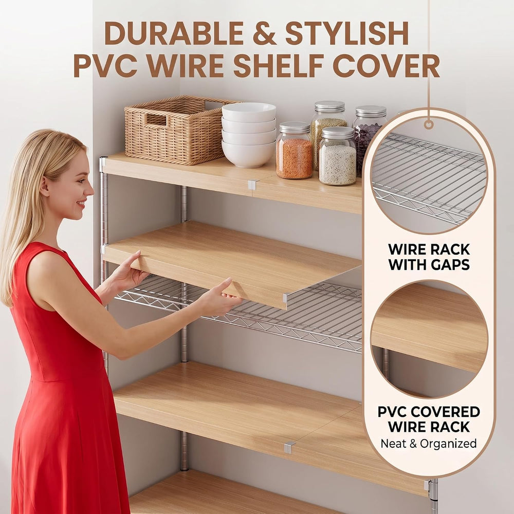 5 Pack Wire Rack Covers for Shelves, 32"x12" PVC Wire Shelf Covers ...