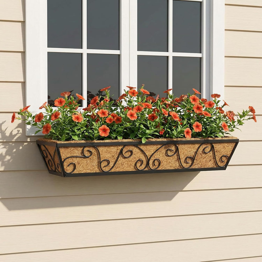 Y&M 30 Inch Butterfly Window Box Planter. Railing Planters for Outdoor Pl...