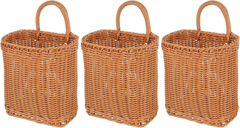 Handmade Woven Wall Hanging Basket 13X6X13 Inch Multifunctional Storage Conta...