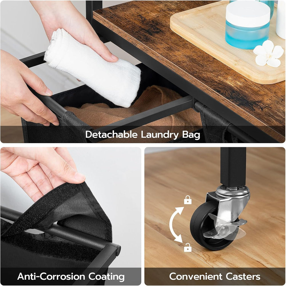 HOOBRO Laundry Sorter 4 Sections, Laundry Hamper with Wheels, 4 × 10.5 Gal (4...