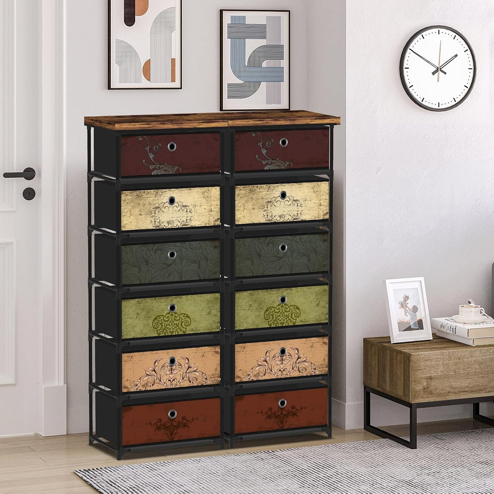 VASICAR 6 Drawers Storage Organizer Cabinet, Small Fabric Dresser