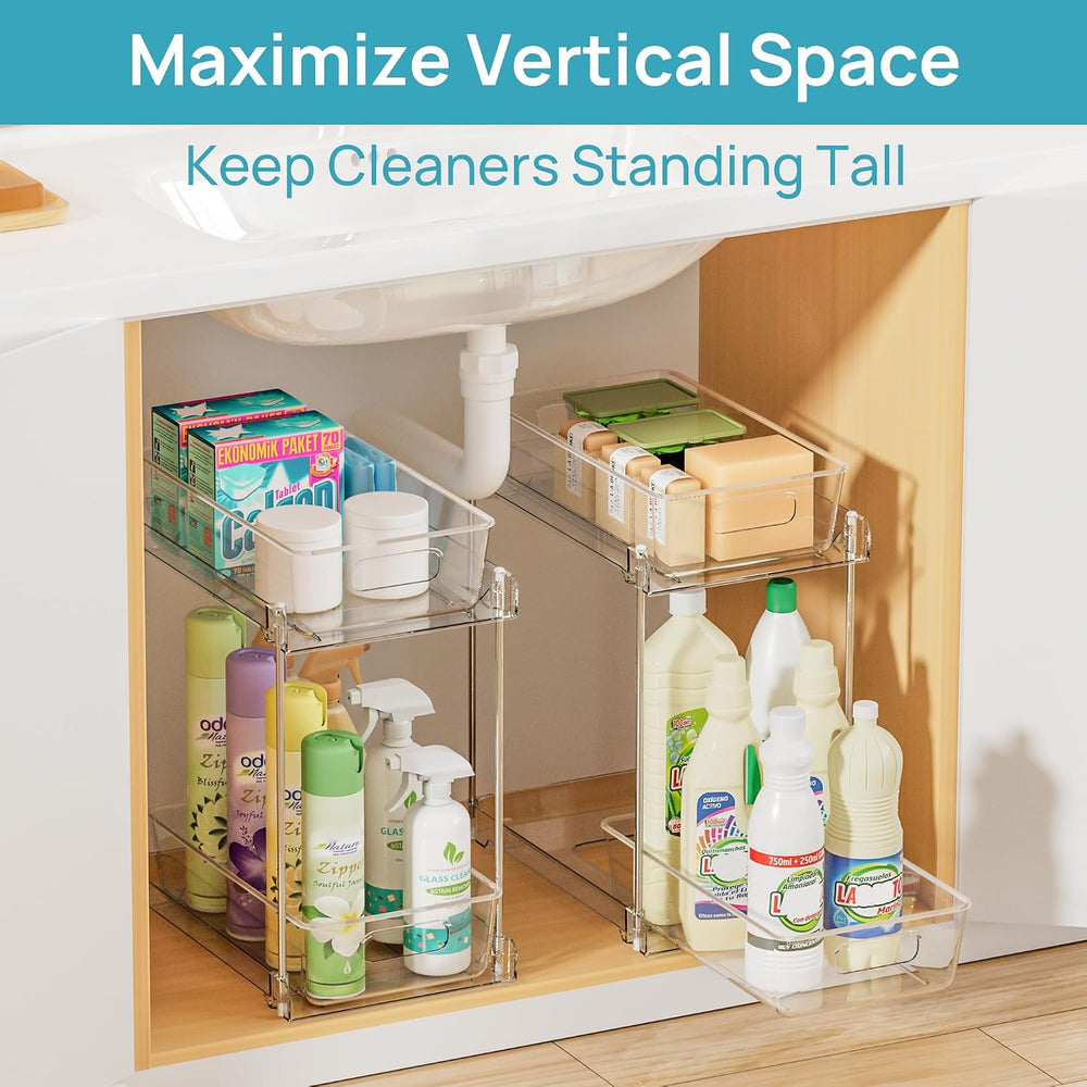 Vtopmart 4 Pack Taller Pull Out Bathroom Under Sink Organizer (S-Higher)