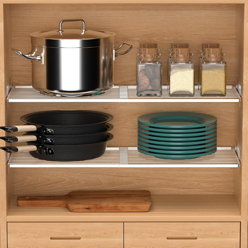 Closet Tension Shelves Organizer Expandable Cabinet Storage Shelving Rack Wir...