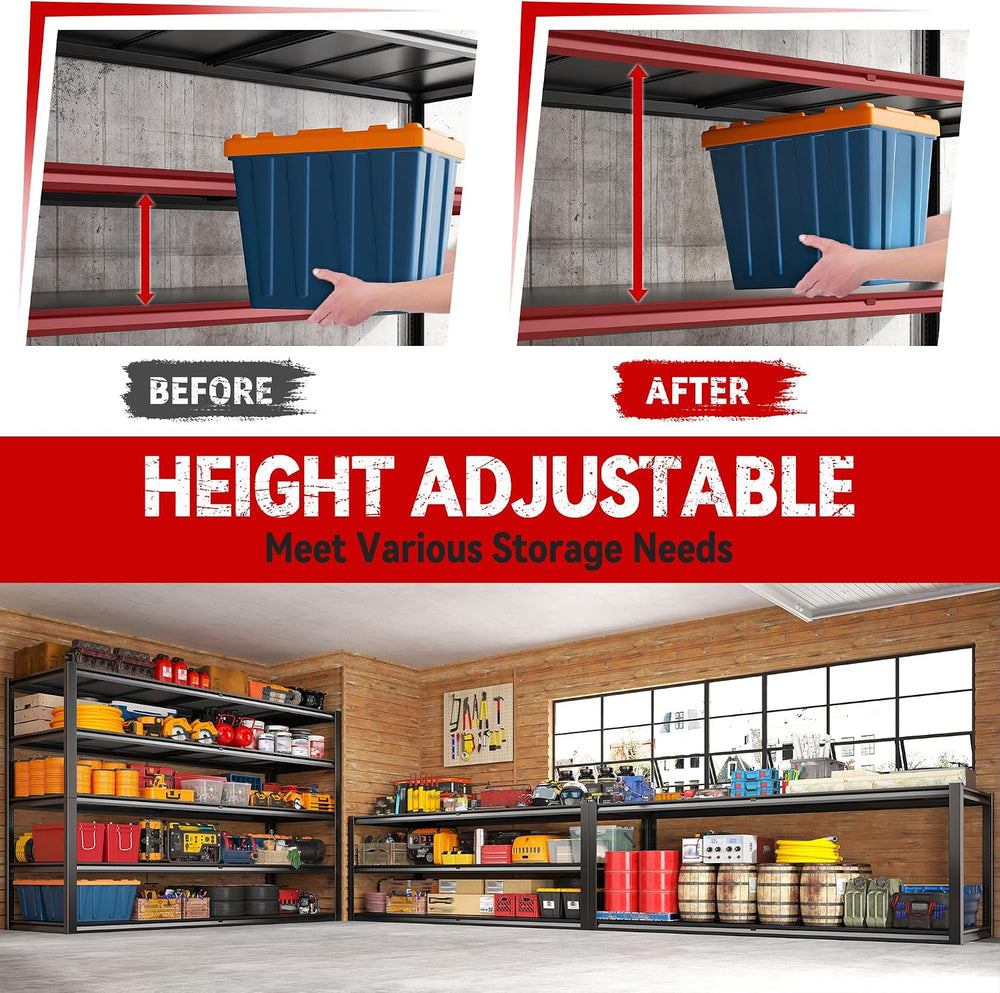 REIBII 78" H Storage Shelves, Garage Shelving Heavy Duty Load 3000LBS, A...