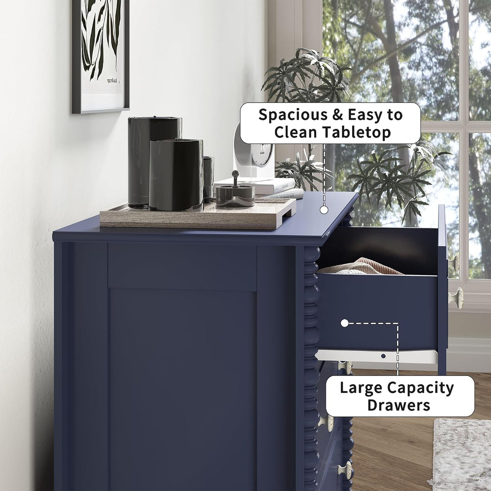 3 Drawer Dresser for Bedroom, 32" Wide Chest of Drawers, Blue