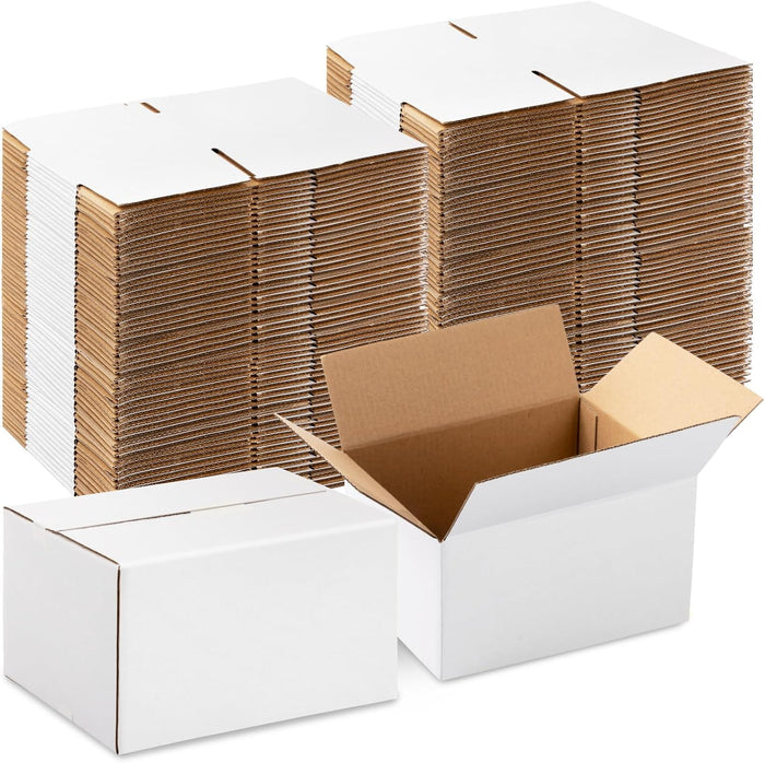Yeaqee 72 Pcs 7 x 5 x 4 Inch Shipping Boxes for Small Business,White