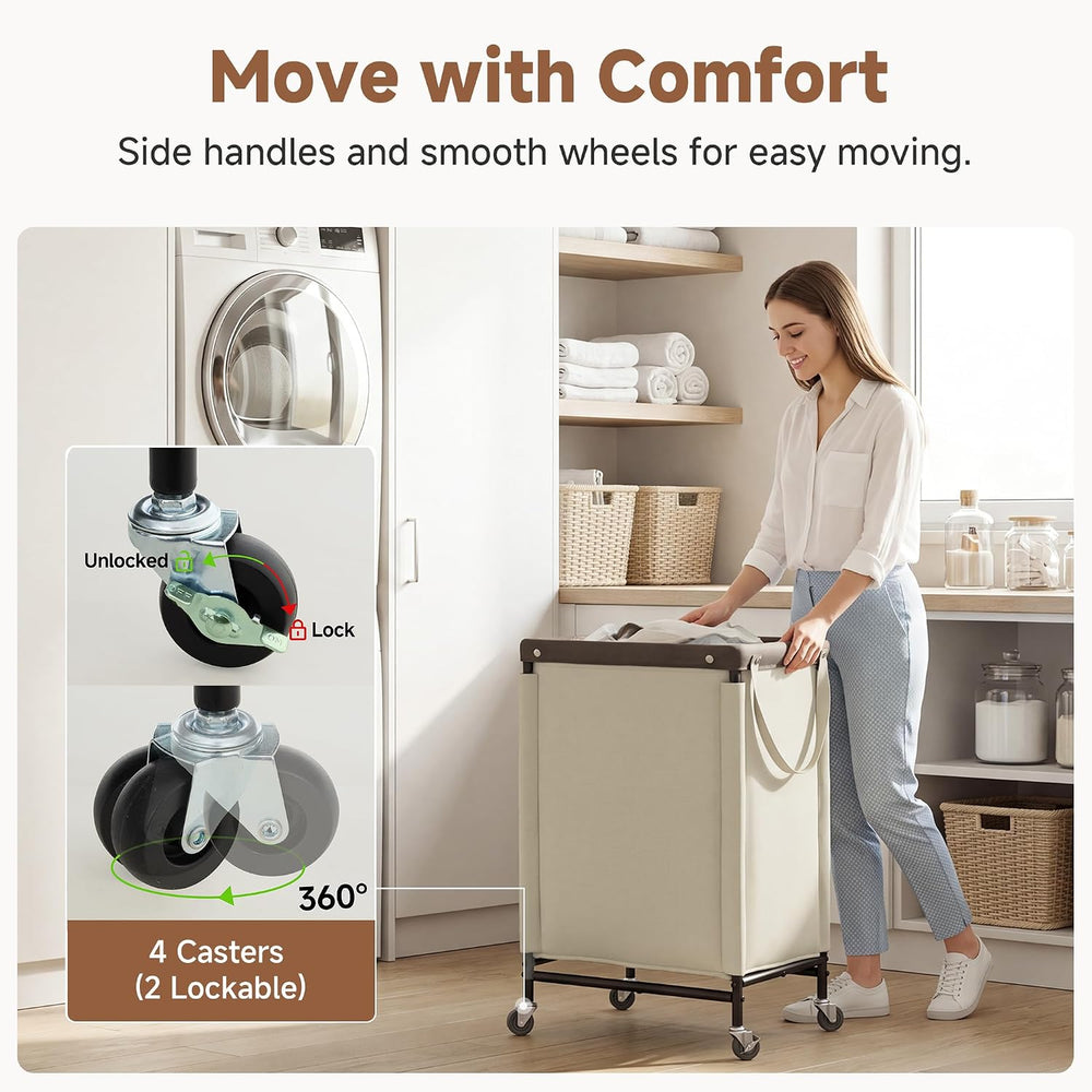 StorageWorks Laundry Hamper with Wheels and Removable Liner Bag