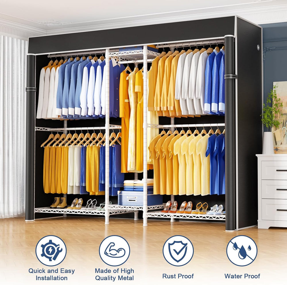 Ulif E12C Pro Heavy Duty Closet Organizer System，Freestanding Clothing Racks ...