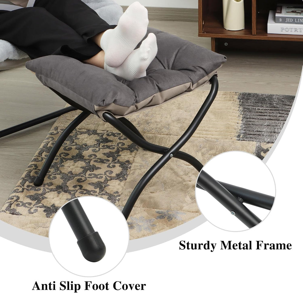15"(H) Folding Ottoman, Foldable Footrest Stool, Portable Small Foot Sto...
