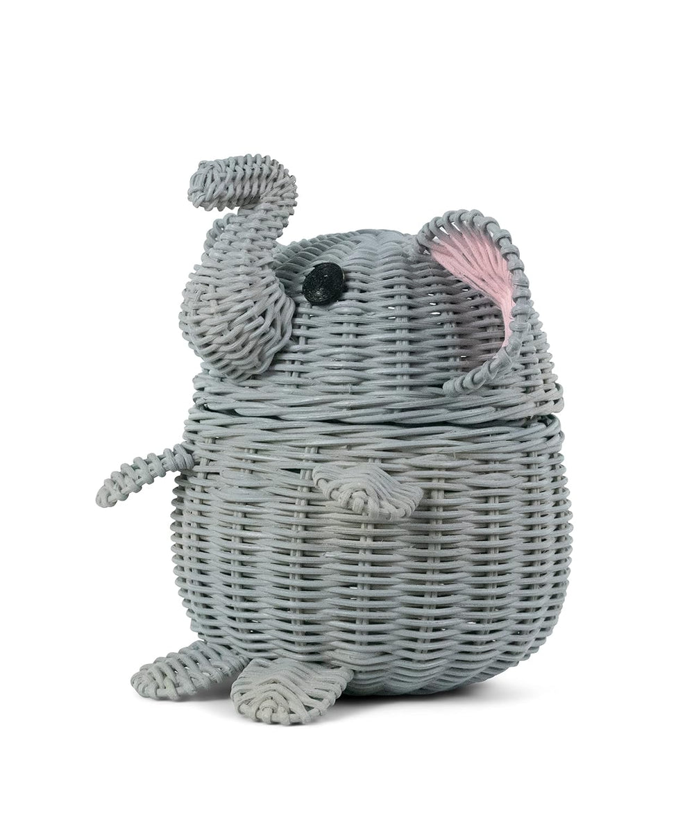 G6 COLLECTION Elephant Rattan Storage Basket With Lid Decorative Home Decor H...
