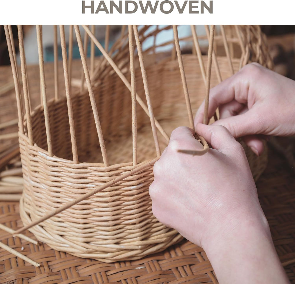 GRANNY SAYS White Wicker Baskets for Storage, Wicker Storage Baskets,2-Pack