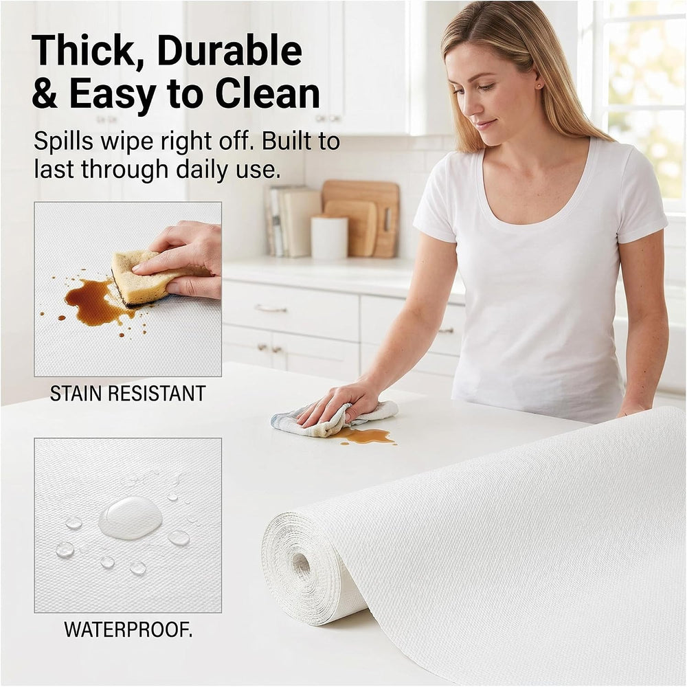 Coavas Shelf and Cabinet Liner, Easy Cut Protective (White, 24 in x 10 ft)