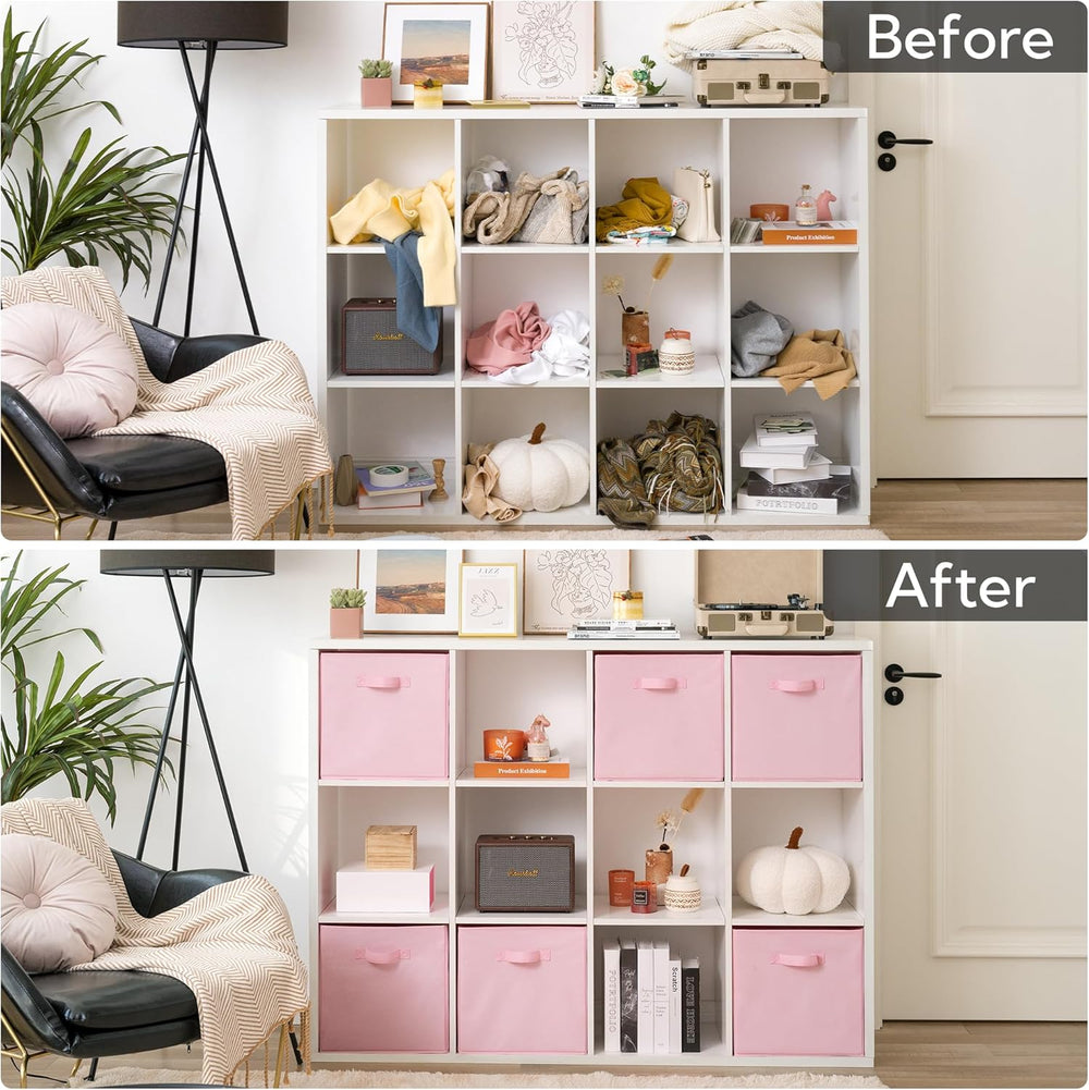 GRANNY SAYS 13x13 Cube Storage, Pink Storage Cube Organizer Bins, 6-Pack