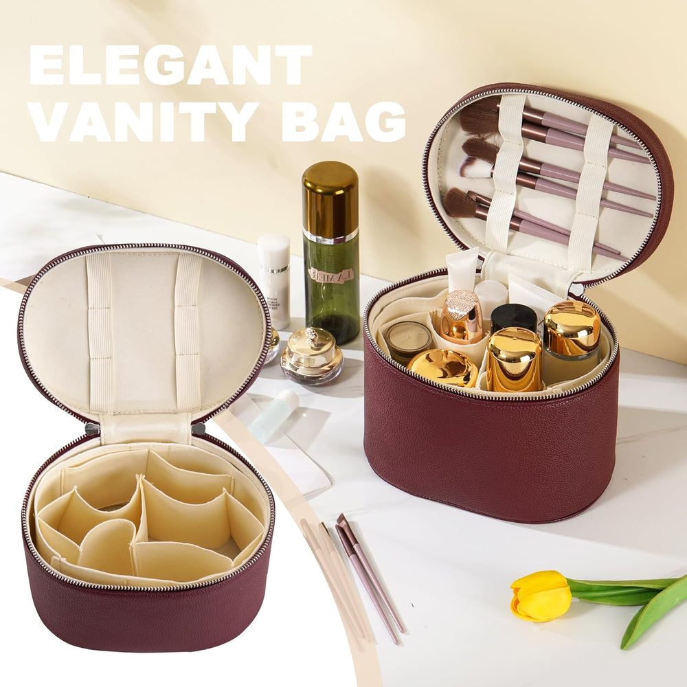 Makeup Bag Vanity Case Cosmetic Bag with Removable Divider Travel Toiletry Ba...