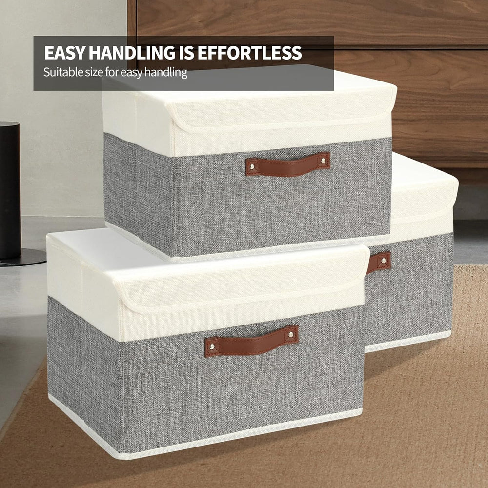 SAMORADREA 8 Pack Storage Bins Foldable Storage Boxes Fabric Storage Box with...