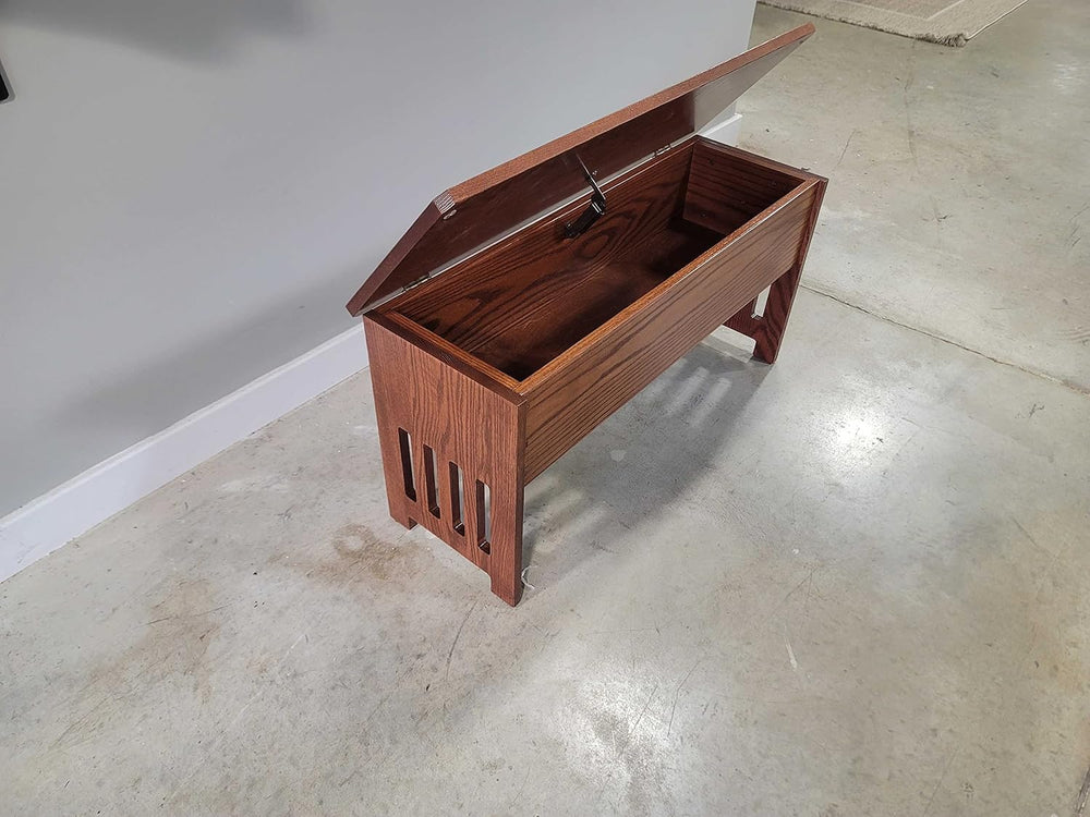 Rustic Red Door Co. Wooden Storage Bench for Entryway with Lid, Mission Style...