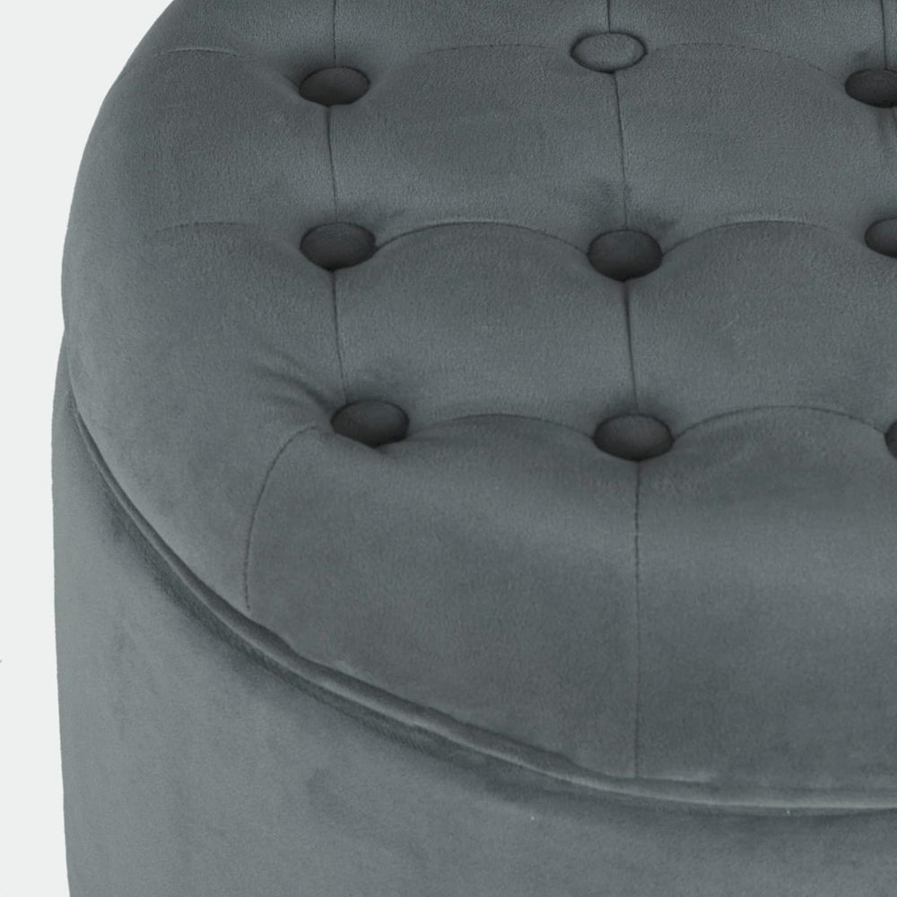 Homepop Home Decor | Upholstered Round Velvet Tufted Foot Rest Ottoman | Otto...