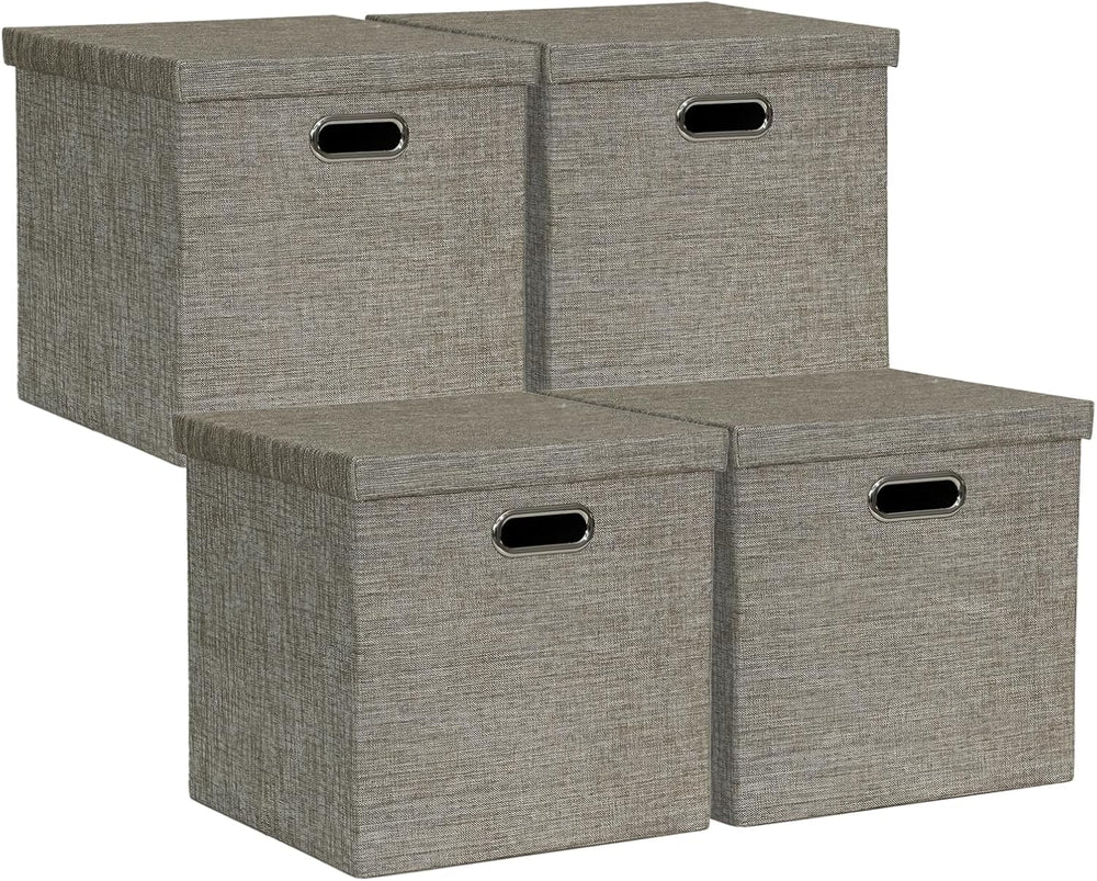 Posprica Storage Bins with Lids,13×13×13 Foldable Storage Cube Baskets Boxes ...