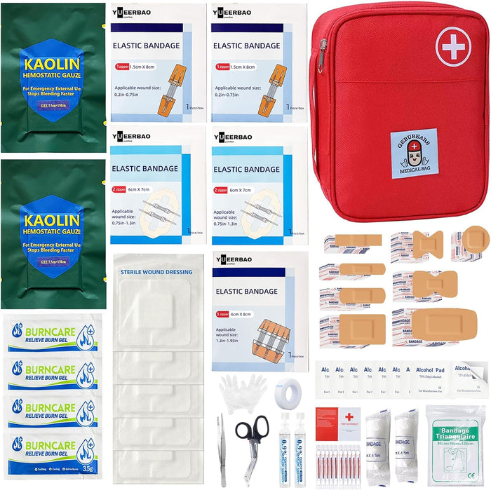 First Aid Kit for Car,Travel,Home- Includes Zip Stitch Wound Closure Strips (125 Pcs)