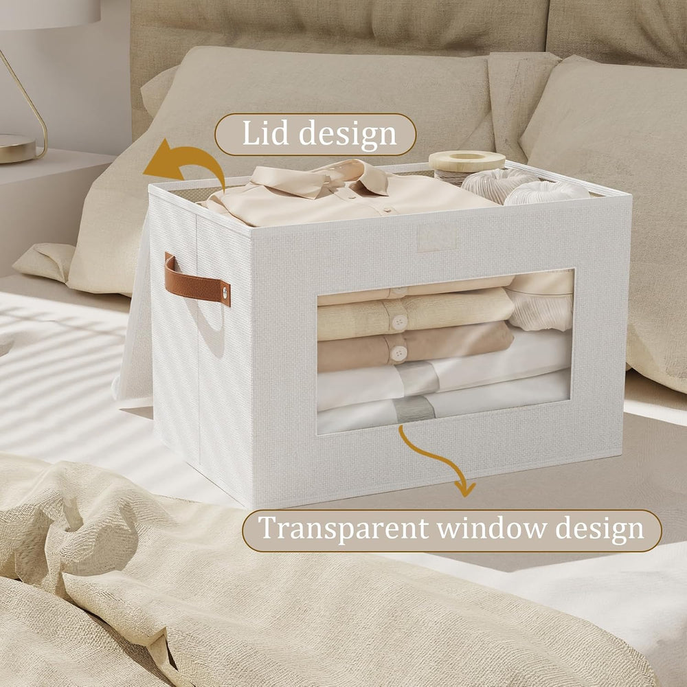 Storage Box for Shelves,White Basket,17.7x11.8x11.8In,3Pack