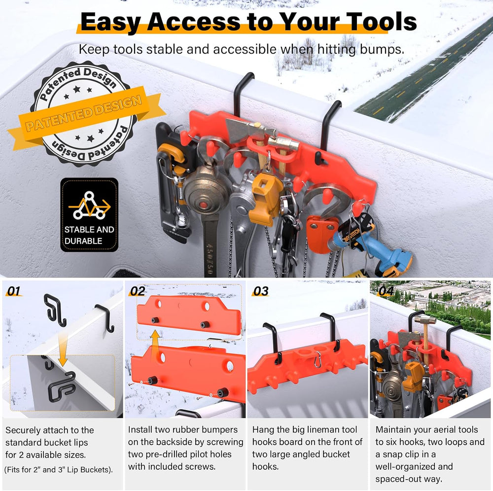 Lineman Tool Board, Bucket Truck Hook Organizer, Line Work Buckets Accessorie...