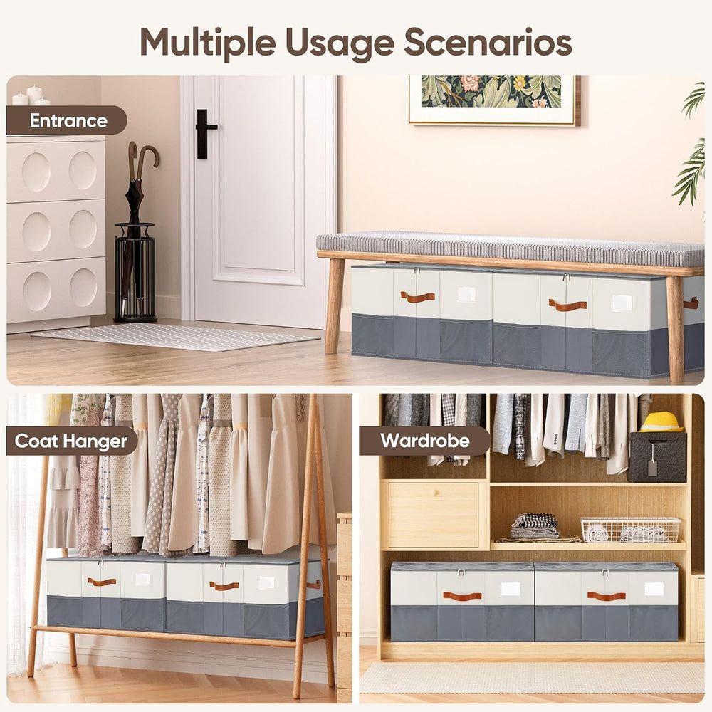 Shoe Organizer for Closet, Adjustable Storage Box Holds 48 Pairs