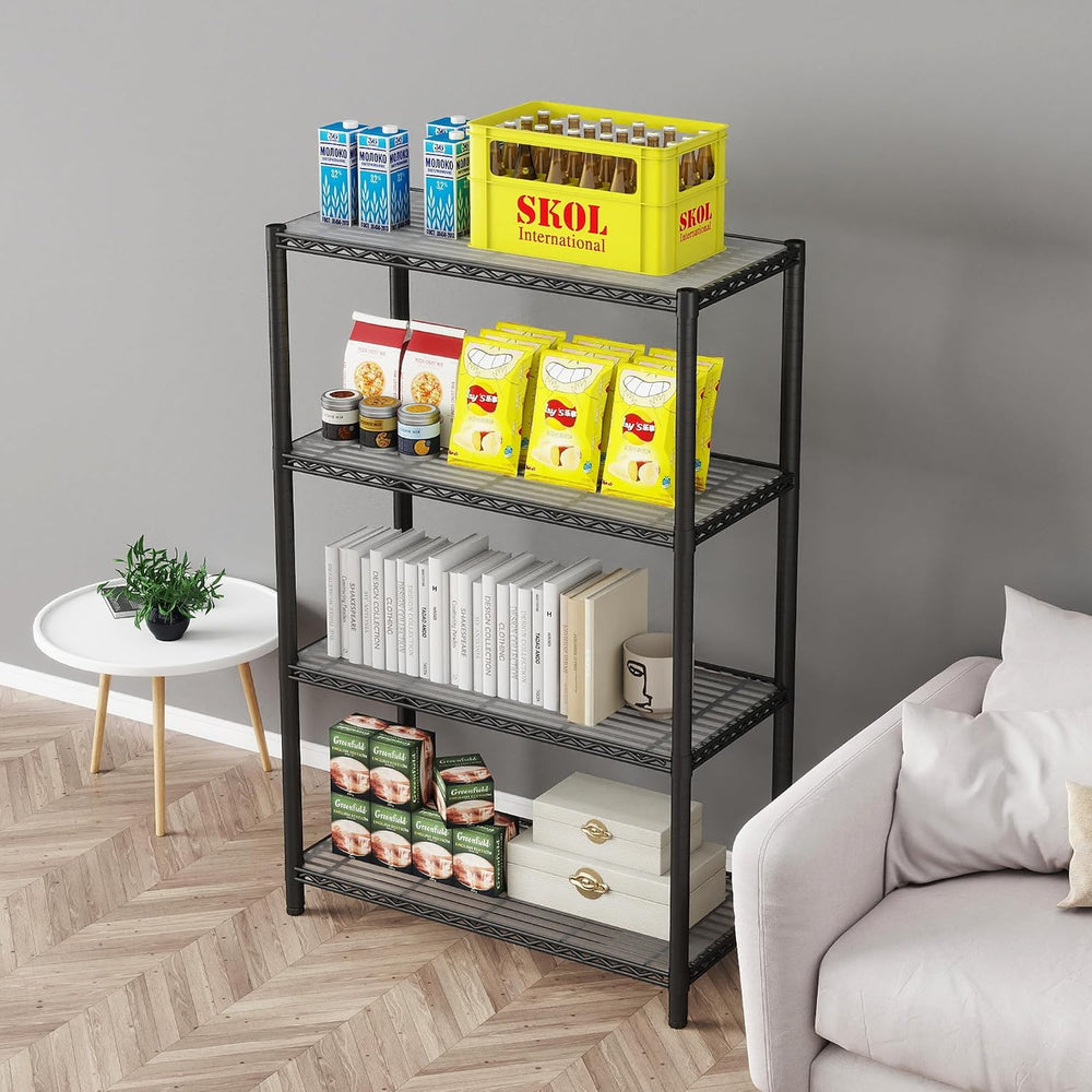 EZPEAKS 4-Shelf Shelving Unit with 4-Shelf Liners, 36" W X 16" D X ...