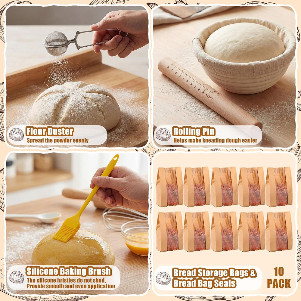 Nitial Sourdough Bread Baking Kit with Proofing Baskets