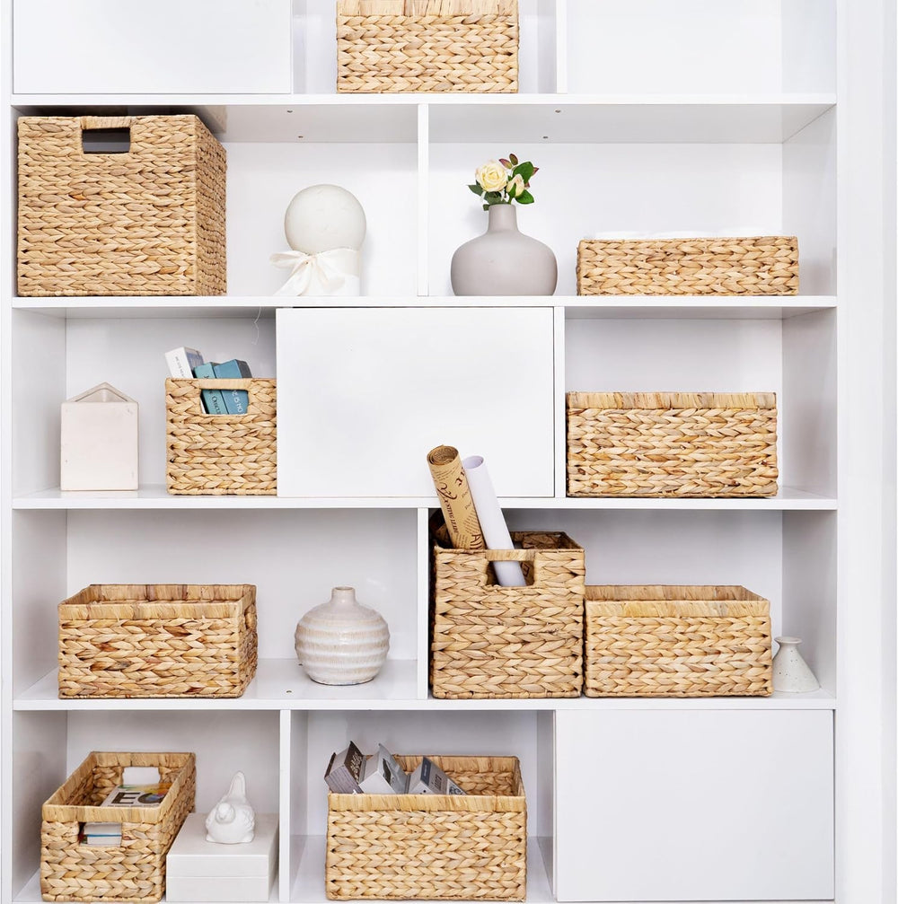 M4DECOR Set of 3 Wicker Toilet Paper Holders – Toilet Tank Basket, Back of To...