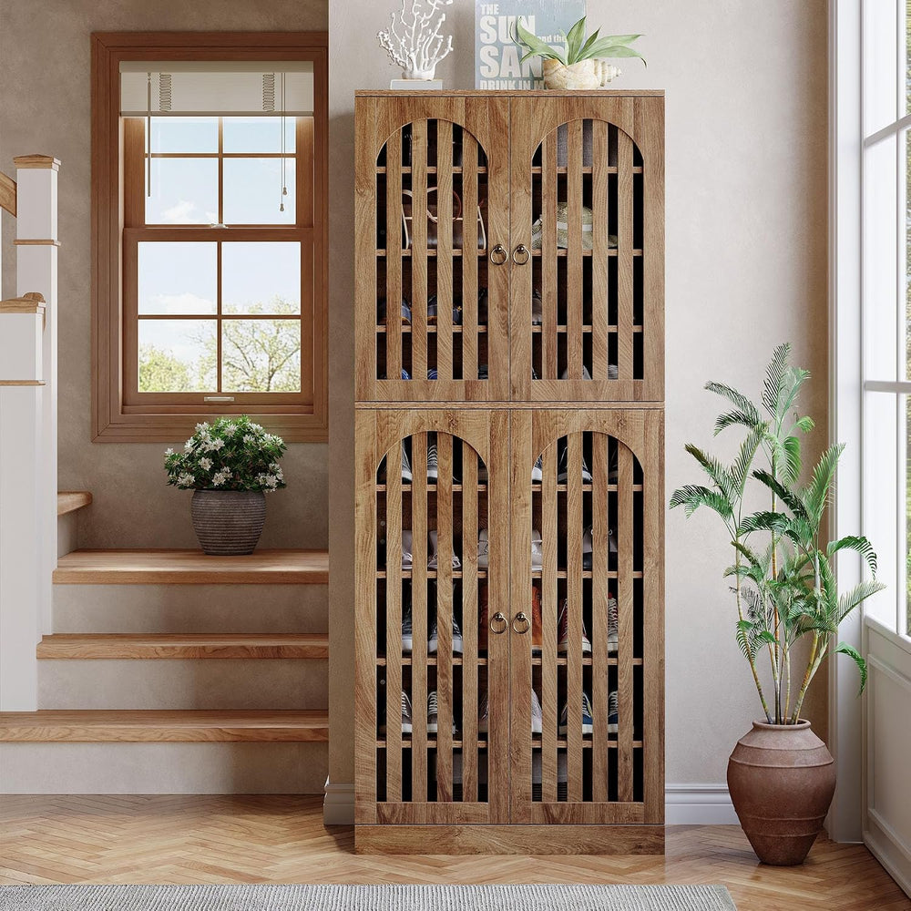 Tribesigns 70.86" Tall Shoe Storage Cabinet with Doors and Shelves, 9-Ti...