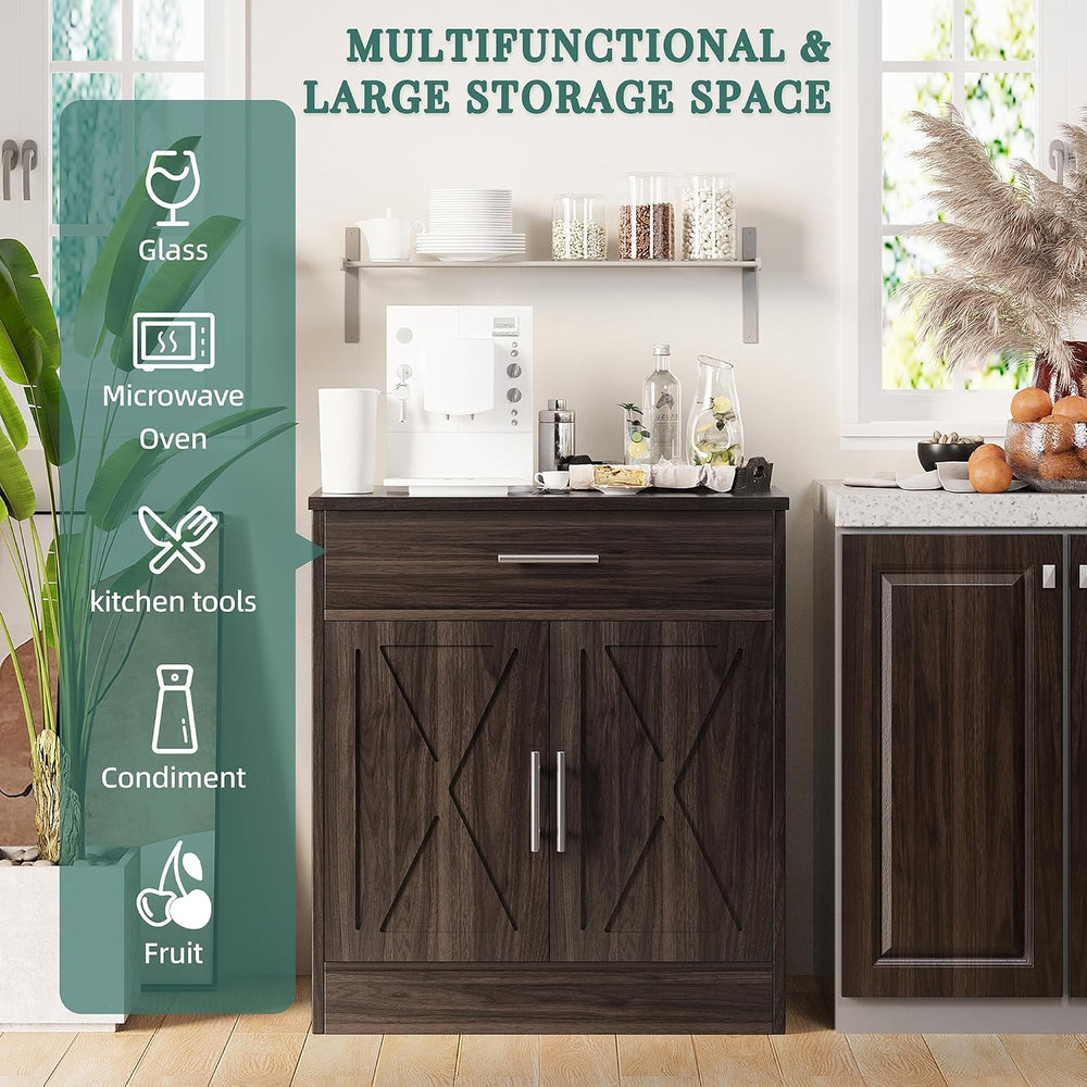Shintenchi Farmhouse Storage Cabinets with Doors and Shelves,Kitchen Barn Doo...