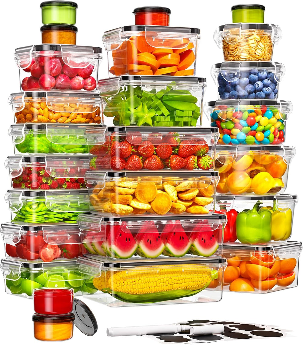 50 Piece Food Storage Containers with Lids(25 Containers & 25 Lids), BPA-...