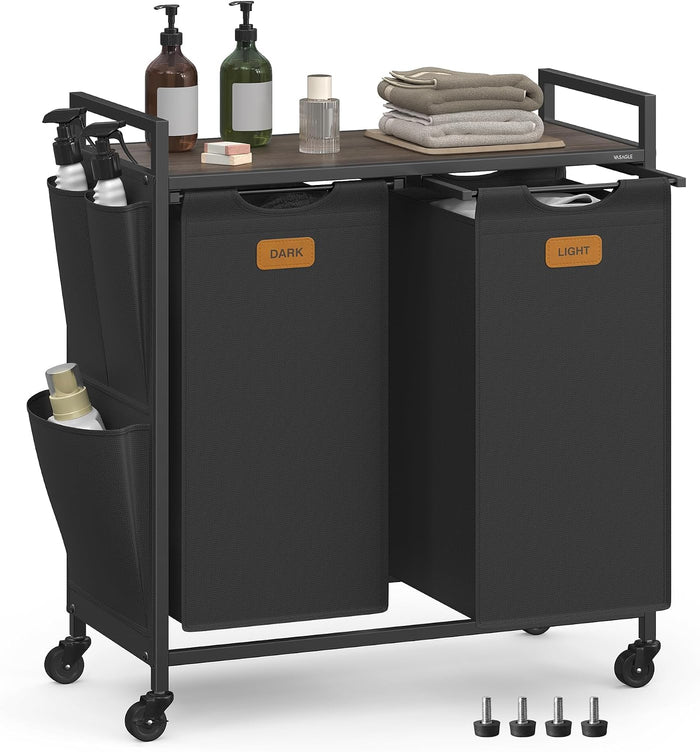 VASAGLE Laundry Hamper 2 Section, Laundry Sorter, 26.4 Gal. (100 L)