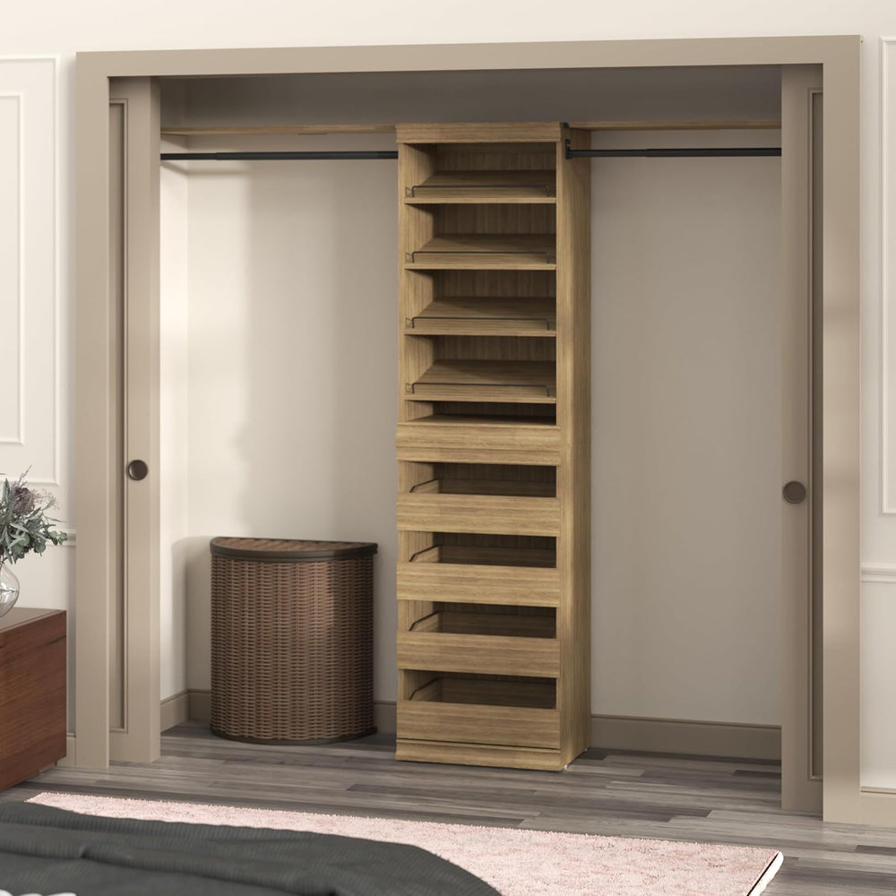 ClosetMaid Modular Storage Stackable Shoe Shelf Unit, Sand