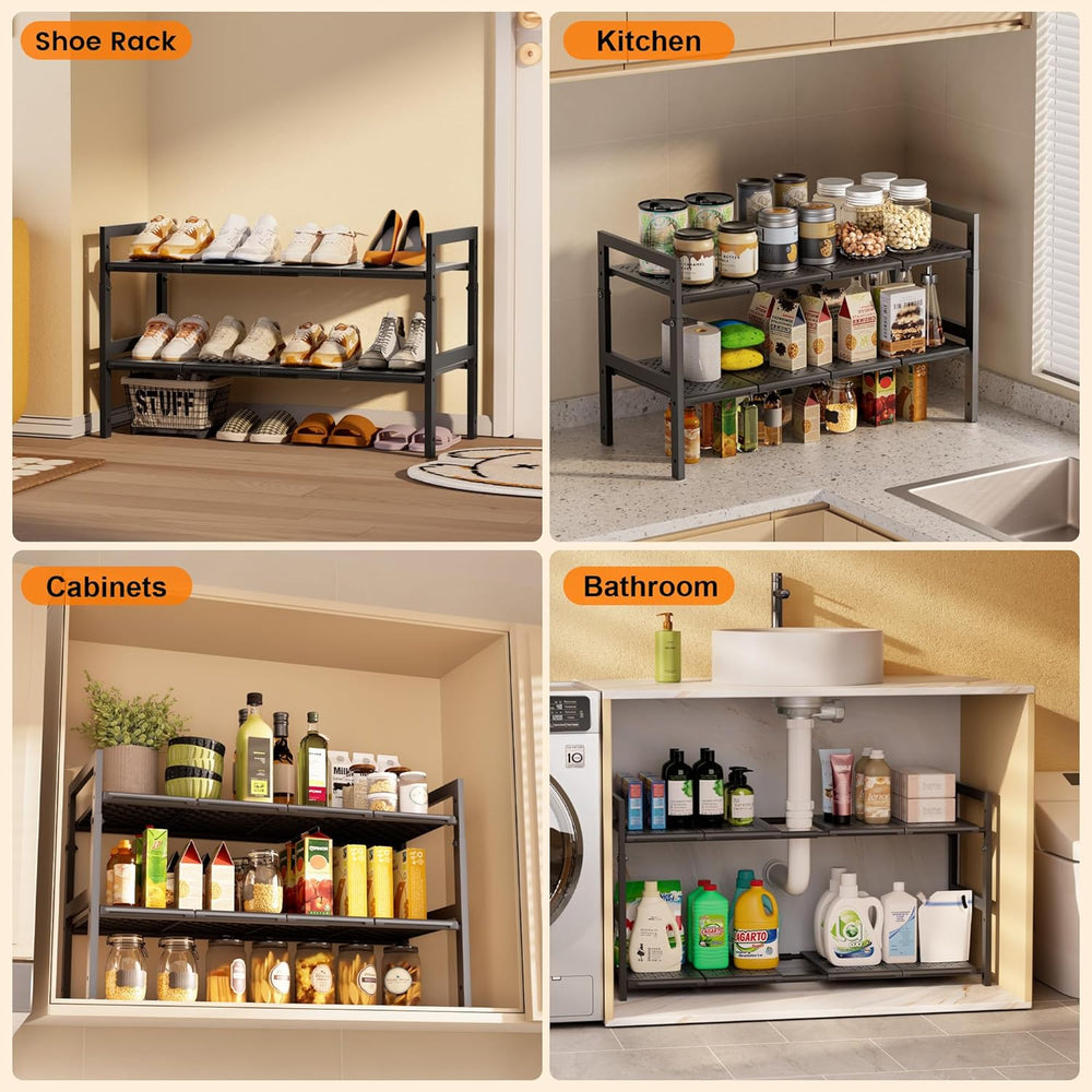 Under Sink Organizer and Storage 16.5"-30.7" Expandable Length, Adj...