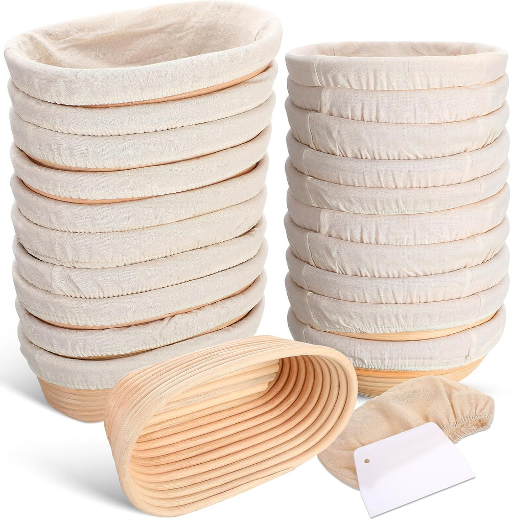Gejoy 20 Sets Bread Proofing Baskets Bulk Banneton Dough Proofing Bowls Kit w...