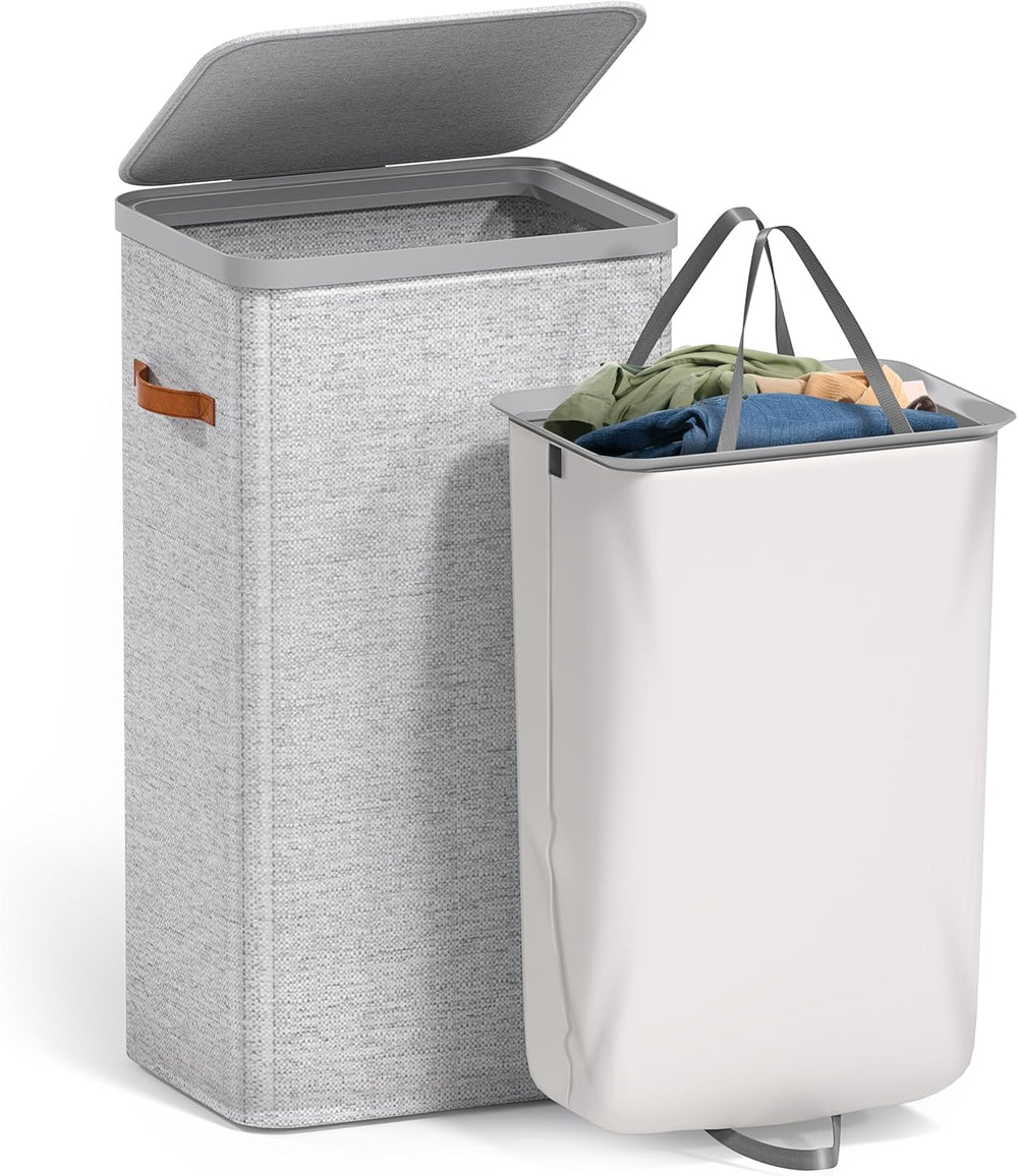 Sorbus Laundry Hamper with Lid - Collapsible Fabric Laundry Basket with Handl...