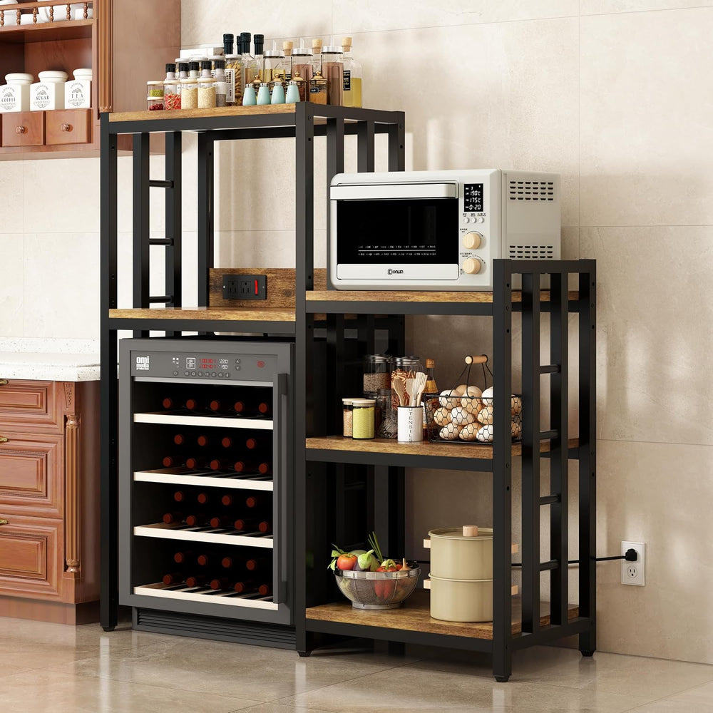 6-Tier Kitchen Baker's Rack with Power Outlet, Microwave Oven Stand with ...