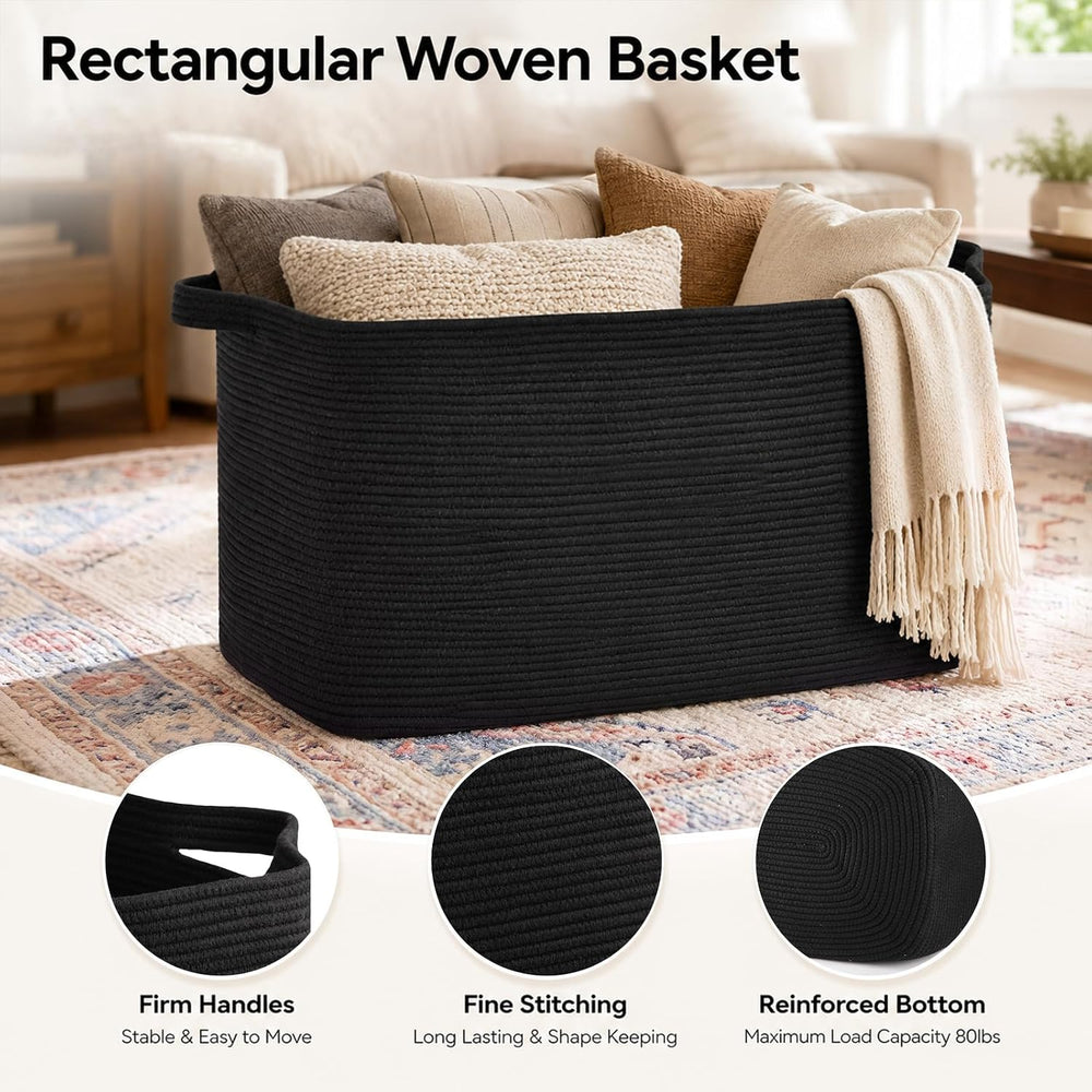 OIASKET 108L Extra Large Blanket Basket Living Room, 24.8" x 16.2" ...