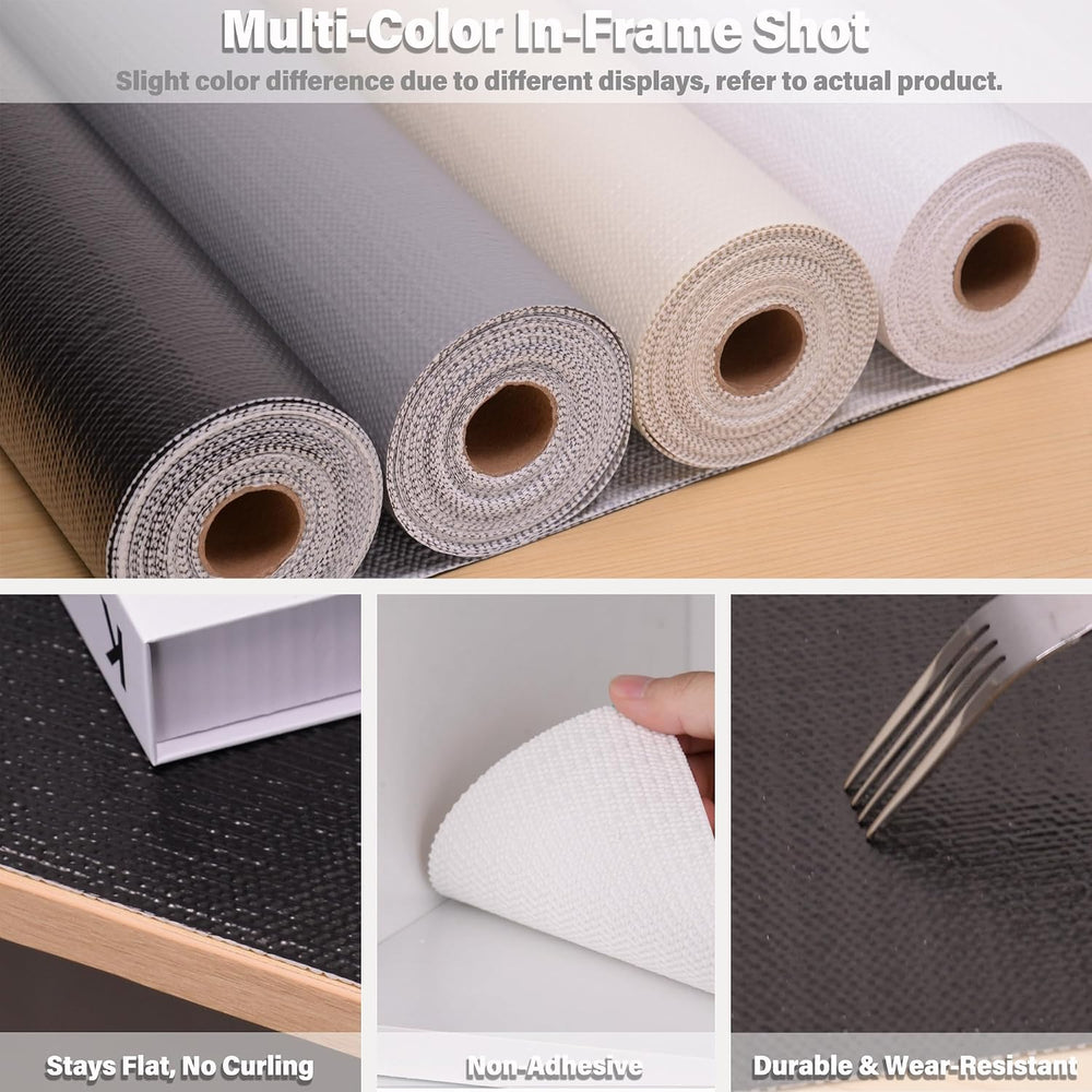 Black Drawer and Shelf Liners for Kitchen Cabinet,Non Slip Cabinet Liners for...
