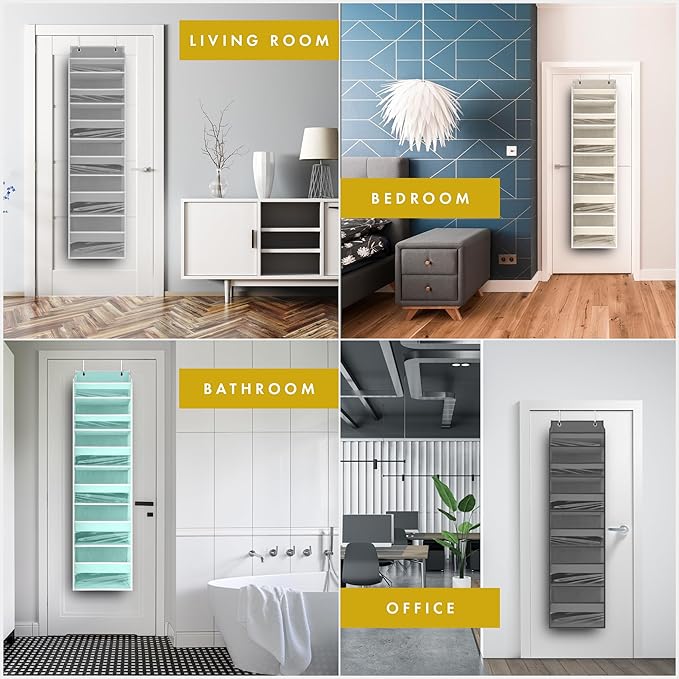 HOMELUX THEORY 2 PC Heavy Duty Over the Door Organizer 55x14x6.7, 6 Large Front