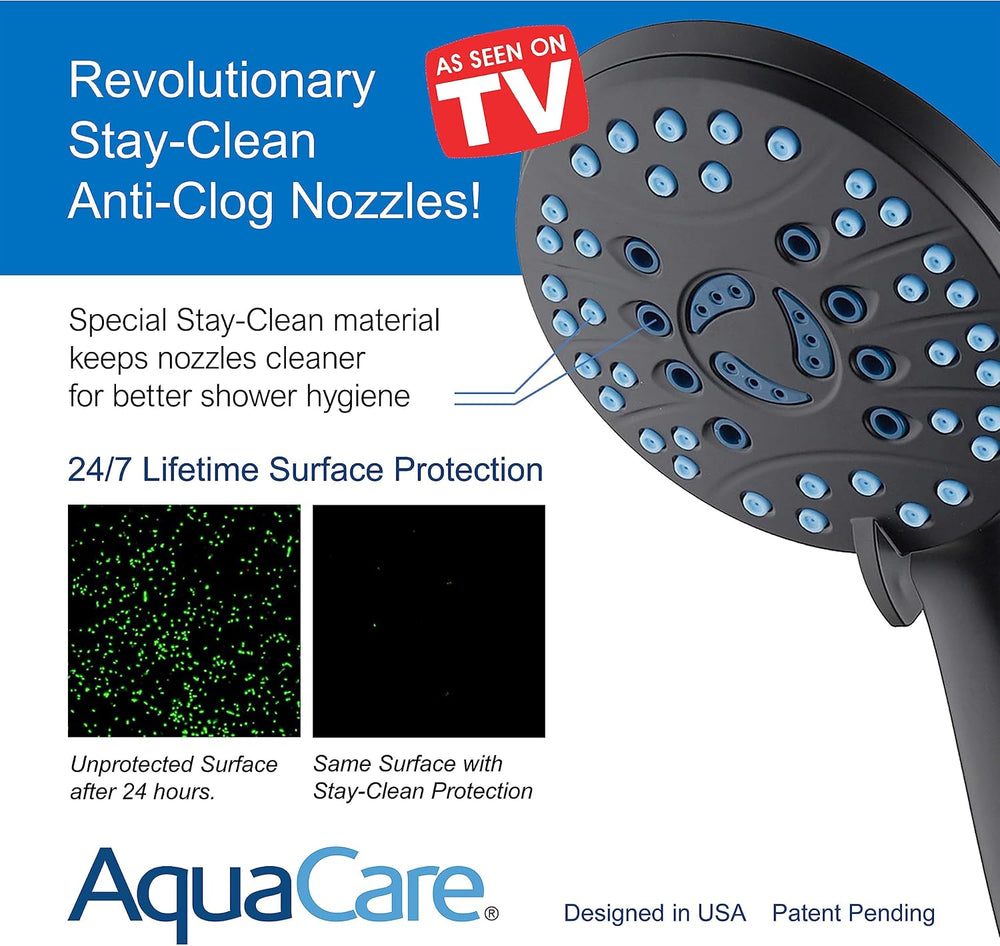 AquaCare High Pressure 8-mode Handheld Shower Head - Anti-clog Nozzles, Built...
