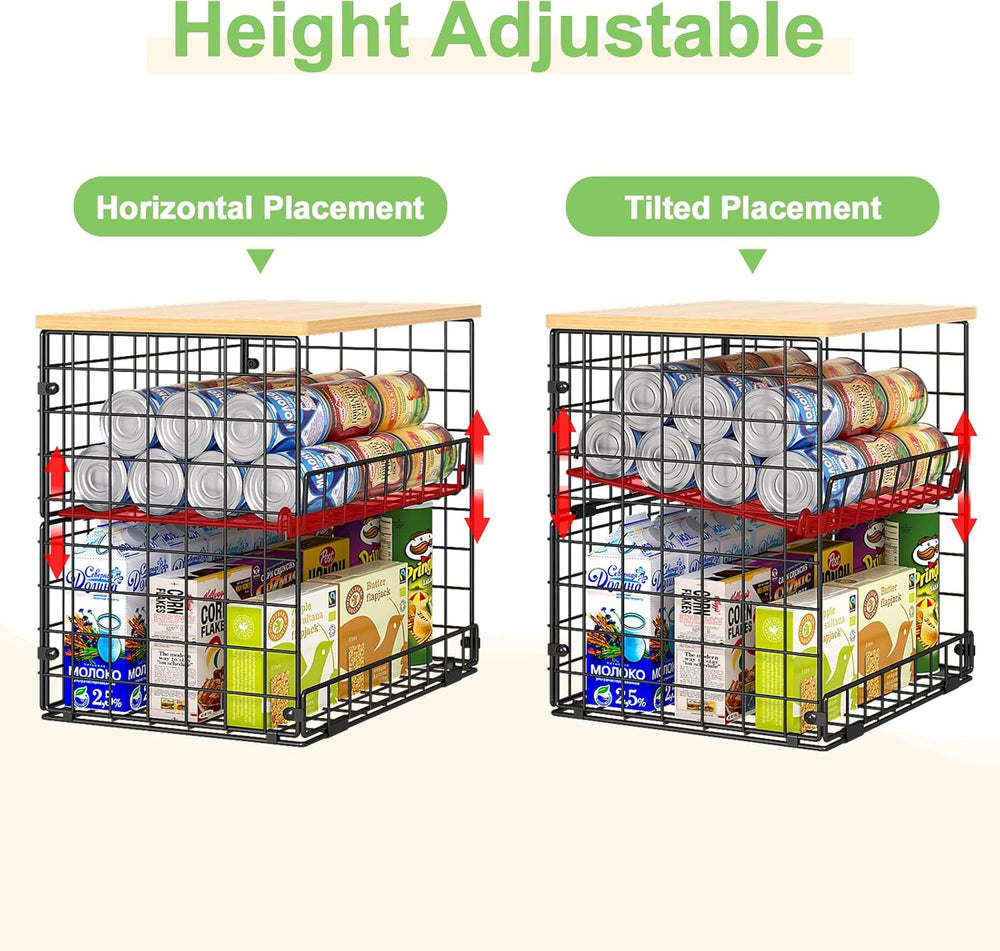 4 Pack Stackable Wire Baskets for Pantry Organizers and Storage, Pantry Baske...