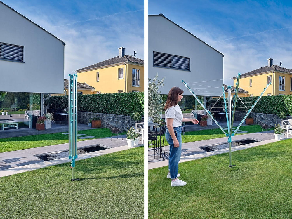 Leifheit Linomatic 400 Easy Dryer 40 m Rotary Washing Line, Retractable Rotar...