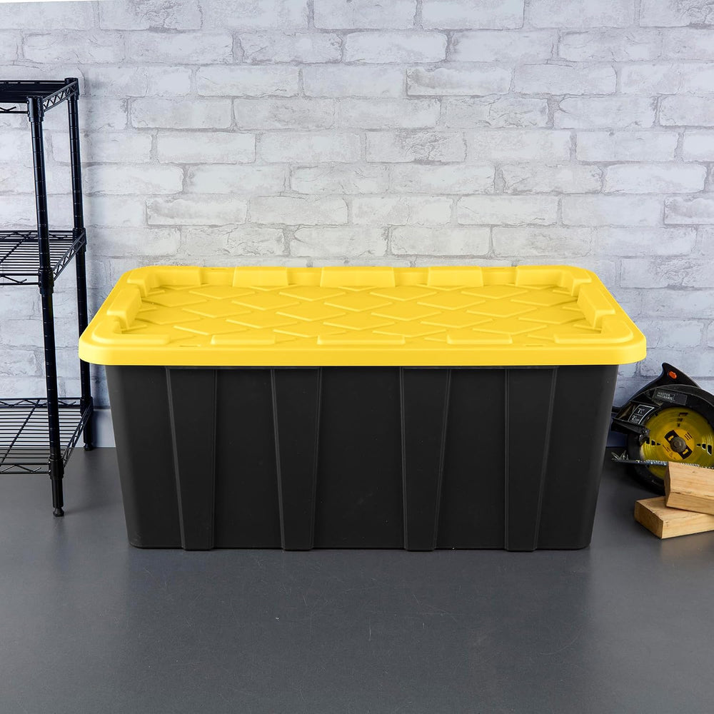 Sterilite Industrial Storage Tote with Lids for Garage, 38 Gallon, 12-Pack