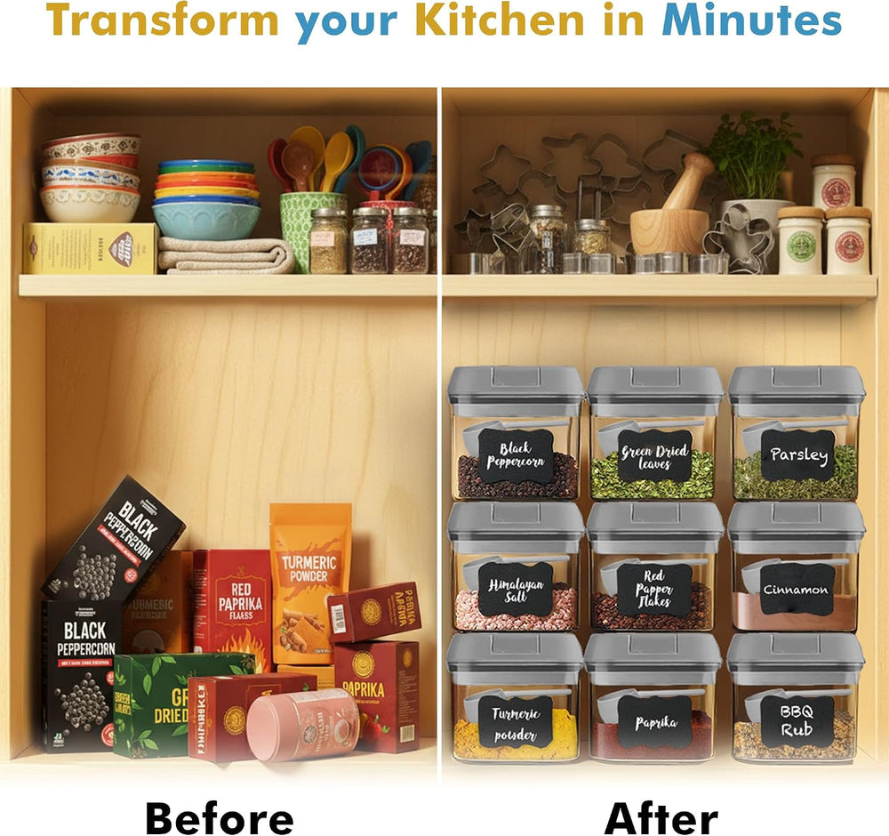 Shazo 9PC (0.5L, 2.1 Cup, 17oz) Airtight Food Storage Containers + 6 Spoons