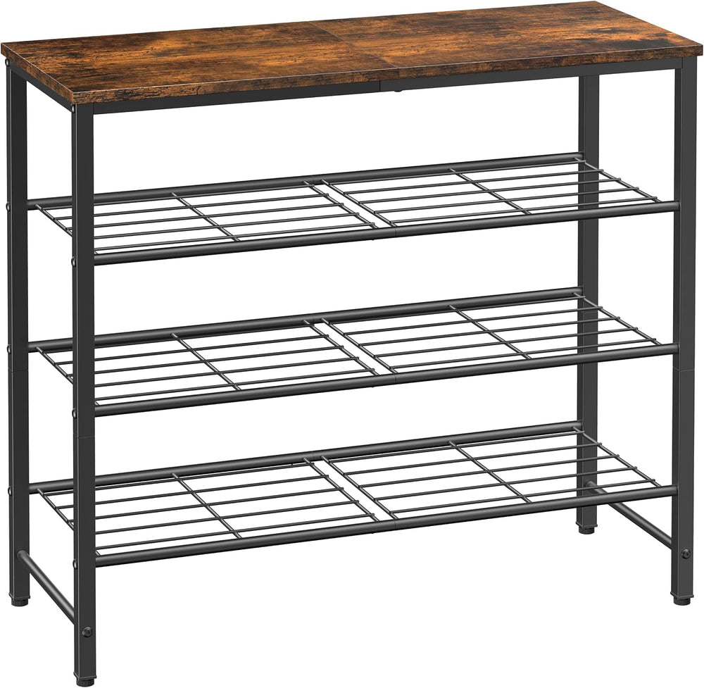 Kitsure Shoe Rack for Closet, Shoe Storage, 29.5" Wide - 4 Tier, Brown