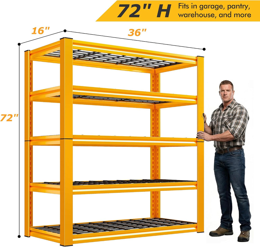 REIBII Orange Garage Shelving 3-Pack Heavy Duty Storage Shelves for School