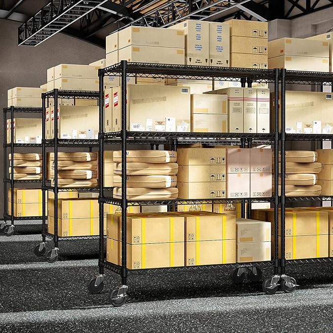 Industrial Metal 4 Tier Shelving