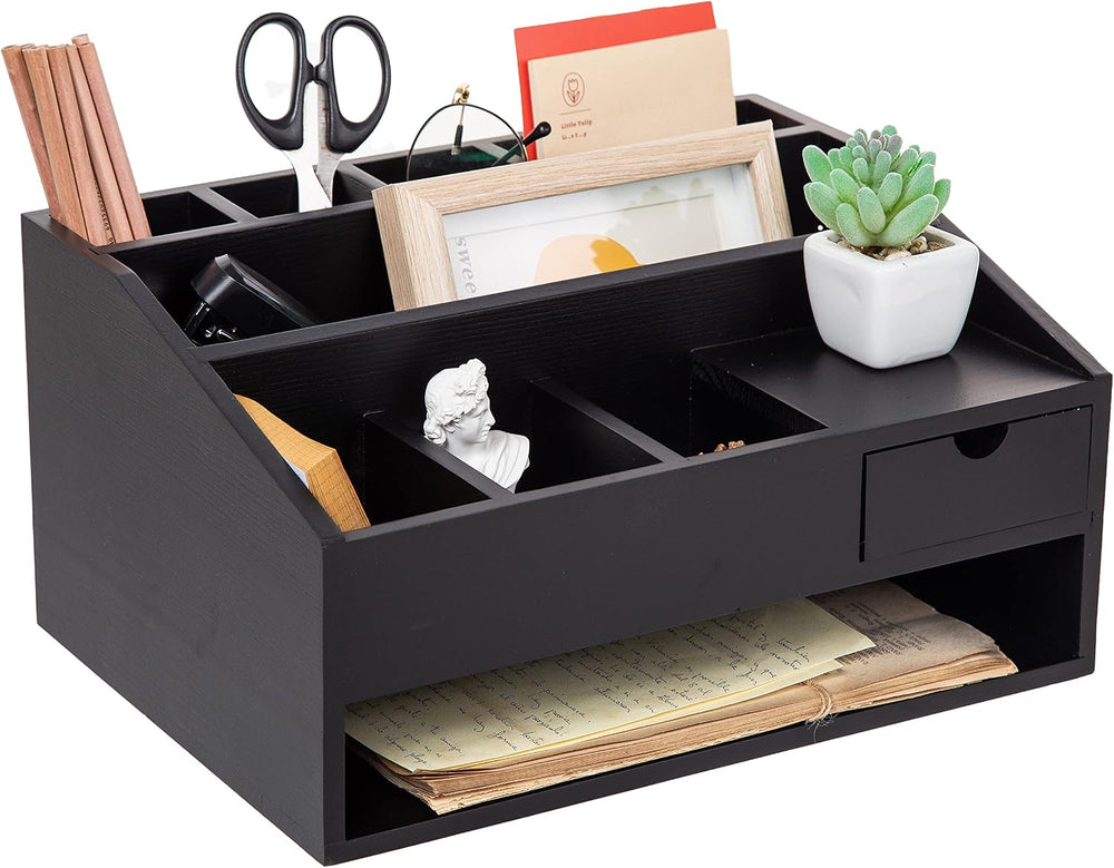 Wood Desk Drawer Organizers with File Organizer Pen holder Office Decor combo...